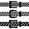 vector buckle braided belt black symbols