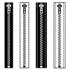 vector zipper black white symbols