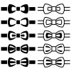 vector bow tie black white symbols