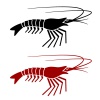 vector shrimp silhouette