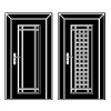 vector antique wooden door black icons