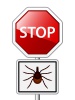 vector Ixodes ricinus tick road stop sign