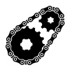 vector industrial chain sprocket silhouette