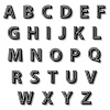 vector black 3d font alphabet