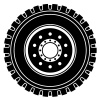 vector truck wheel black white symbol