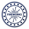vector fireworks stamp