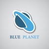 vector abstract stylized blue planet icon