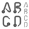 vector shoe lace alphabet letters A B C D