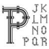 vector chrome pipe alphabet letters part 2