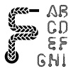 vector shoe lace alphabet letters part 1