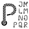 vector shoe lace alphabet letters part 2