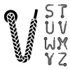 vector shoe lace alphabet letters part 3