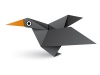 vector origami paper black bird