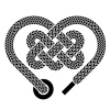 vector shoelace celtic heart black symbol