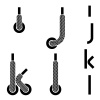 vector shoelace alphabet lower case letters i j k l