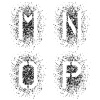 vector stencil angular spray font letters M N O P