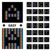 vector RGB pixel font alphabet