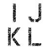 vector stencil angular spray font letters I J K L