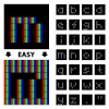 vector RGB pixel lower case font alphabet