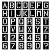 vector stencil square font alphabet number