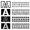 vector square contour font alphabets