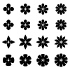 vector flower black white symbols
