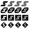 vector ornate letter S black symbols