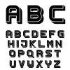 vector 3D black simple font alphabet letters