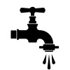 vector black retro water faucet tap symbol