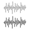 vector black seamless sinusoidal sound wave lines