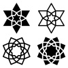 vector black star flower symbols
