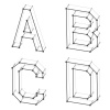 vector wireframe font alphabet letters A B C D