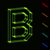 EPS10 vector glowing wireframe letter B - easy to change color