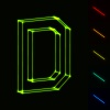 EPS10 vector glowing wireframe letter D - easy to change color