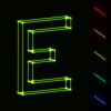 EPS10 vector glowing wireframe letter E - easy to change color