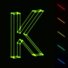 EPS10 vector glowing wireframe letter K - easy to change color