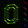 EPS10 vector glowing wireframe letter O - easy to change color
