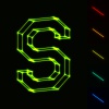 EPS10 vector glowing wireframe letter S - easy to change color