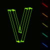EPS10 vector glowing wireframe letter V - easy to change color