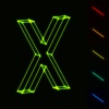 EPS10 vector glowing wireframe letter X - easy to change color