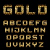 vector golden pixel alphabet font letters