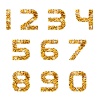 vector golden sparkles font numbers