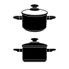 vector 3d kitchen pot black symbol