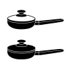 vector 3d kitchen pan black symbol