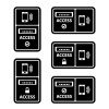 vector smartphone nfc access panel black symbol