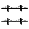 vector metal cable suspension bridge black symbol