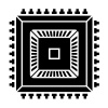 electronic chip black symbol vector