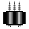 vector high voltage electrical transformer black symbol