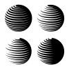 rotating sphere speed lines symbol vector