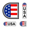 USA flag minimalistic badge symbol vector